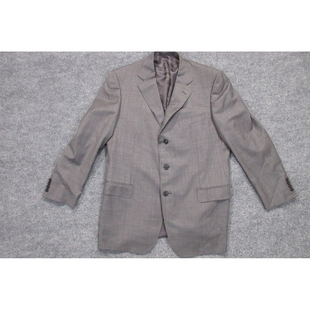 Ermenegildo Zegna Blazer Mens 56 Gray Wool Three Button Lined Suit Jacket US 46R